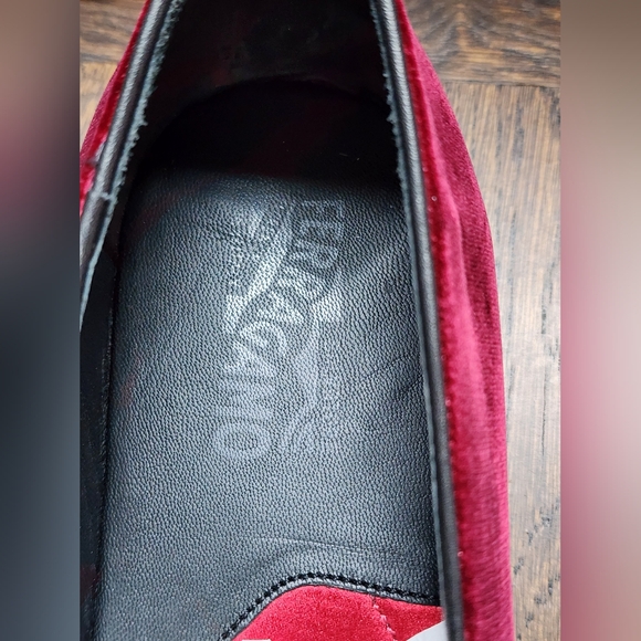$685 New Salvatore Ferragamo Men Finnegan Red Velvet Tassel Loafers 8 - Picture 7 of 10